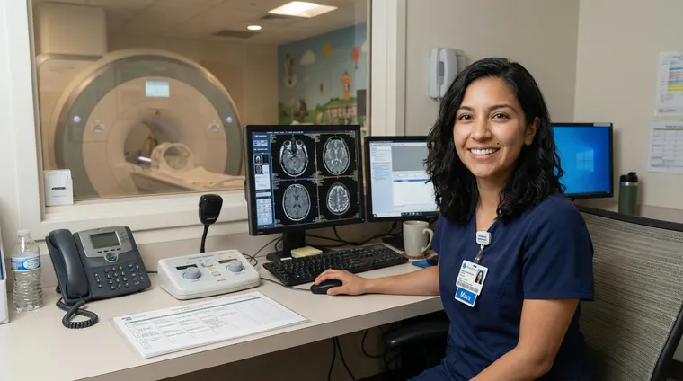A pediatric MRI technologist at Texas Children's Hospital, where she earns $78,000. She went from radiology aide to specialized technologist in three years.